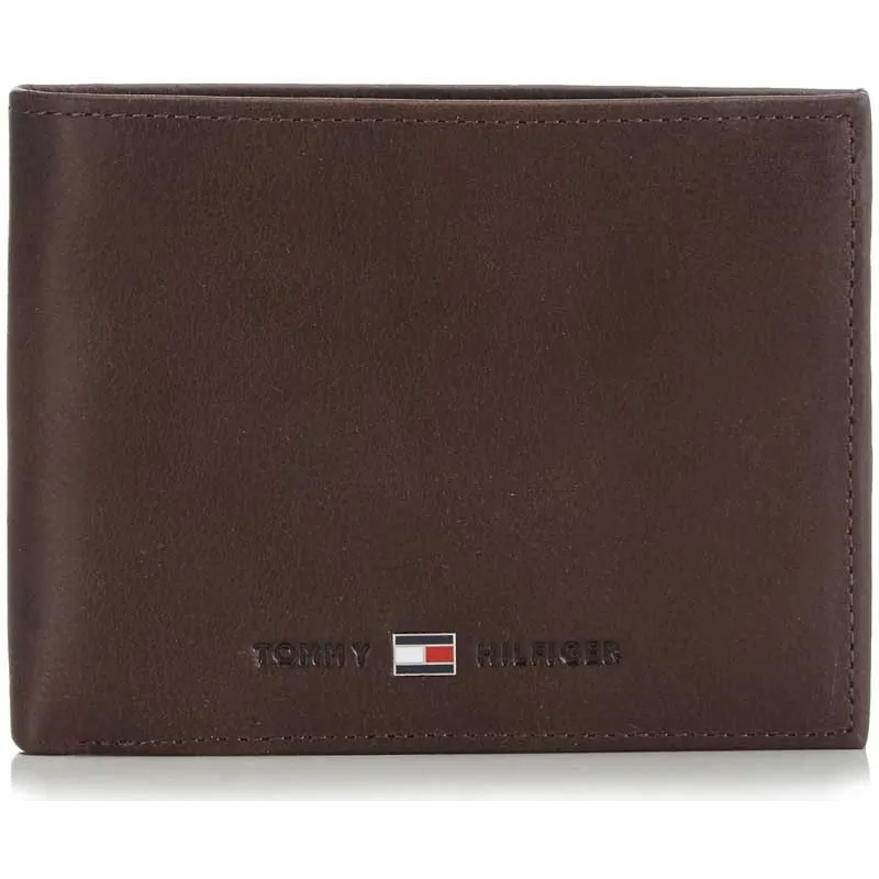 Tommy Hilfiger Herre Designer Pengepung – Brun læder