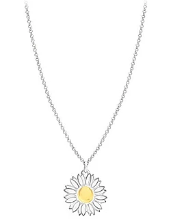 Marguerit design halskæde i 925 Sterling Sølv - White Daisy