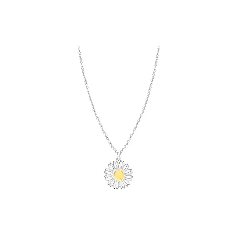 Marguerit design halskæde i 925 Sterling Sølv - White Daisy