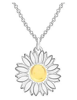 Marguerit design halskæde i 925 Sterling Sølv - White Daisy