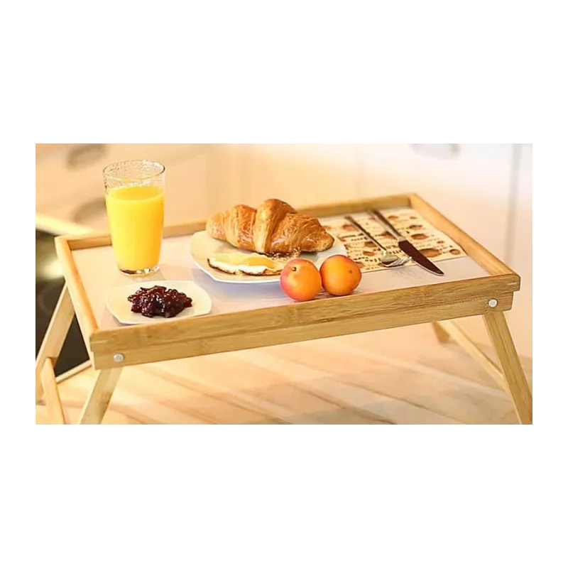 Flot Bakkebord Til Morgenmad På Sengen I Bambus Materiale