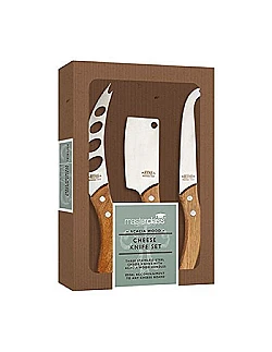 Oste Knivsæt I Rustfrit Stål Med Træ Håndtag – Ergonomisk Håndtag & Lækkert Design