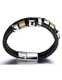 Håndlavet Titanium læderarmbånd til mænd - Dobbelt design 2