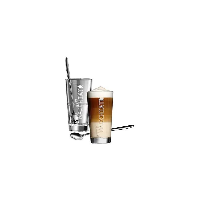 Latte Macchiato glas med cafe ske - 4 dele