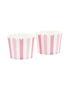 20 x Pink og Hvide Snack Pap bægre - Tilbehøret til enhver fest 2