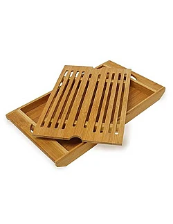 Skærebræt med krummebræt – Miljøvenligt Bambus materiale