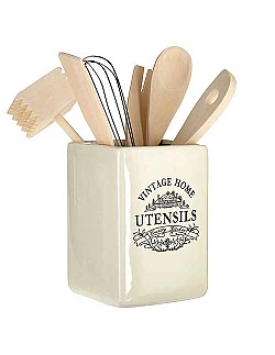 Flot Køkkenredskabs Beholder – Creme – Vintage Design