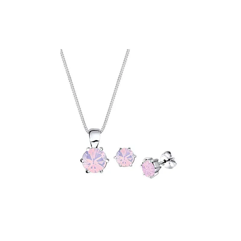 Romantisk Smykke Sæt – 925 Sterling Sølv – Sart Rosa 