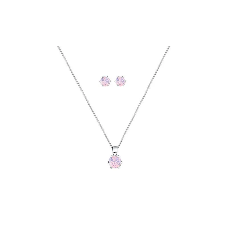 Romantisk Smykke Sæt – 925 Sterling Sølv – Sart Rosa 