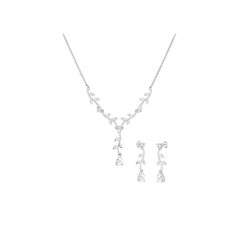 Romantisk Design – Halskæde & Ørestikker – 925 Sterling Sølv