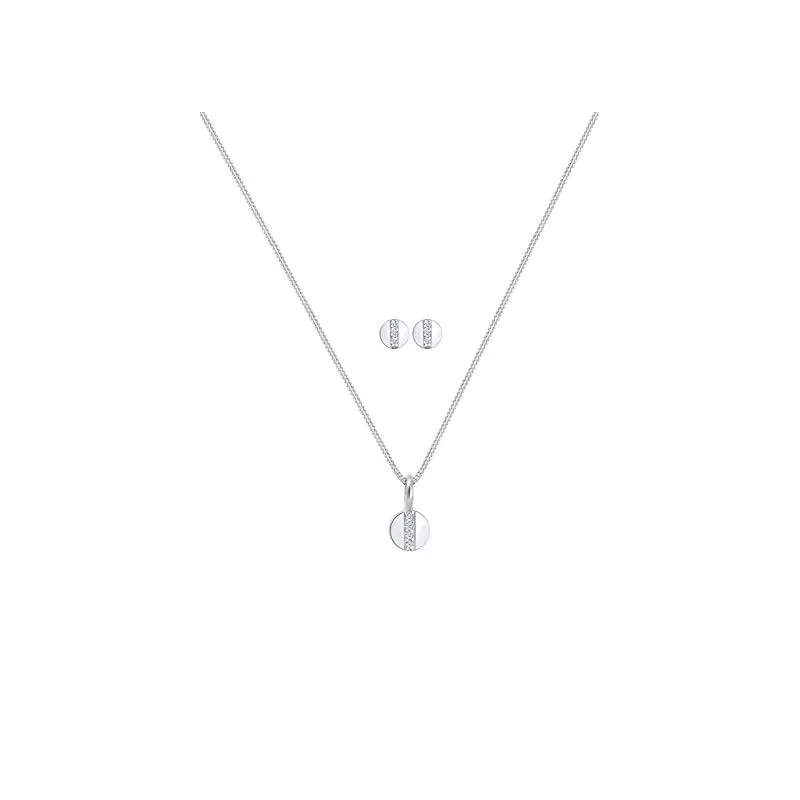 Halskæde & Ørestikker – 925 Sterling Sølv – 0,10 Karat Diamant