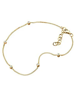 Klassisk Ankel Kæde – Forgyldt 925 Sterling Sølv – 25 cm.