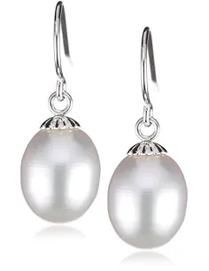 Elegante Dame Øreringe – 2 x Ferskvandsperler – 925 Sterling Sølv