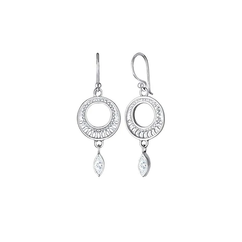 Håndlavede Ornament Øreringe – 925 Sterling Sølv – Zirkonia 