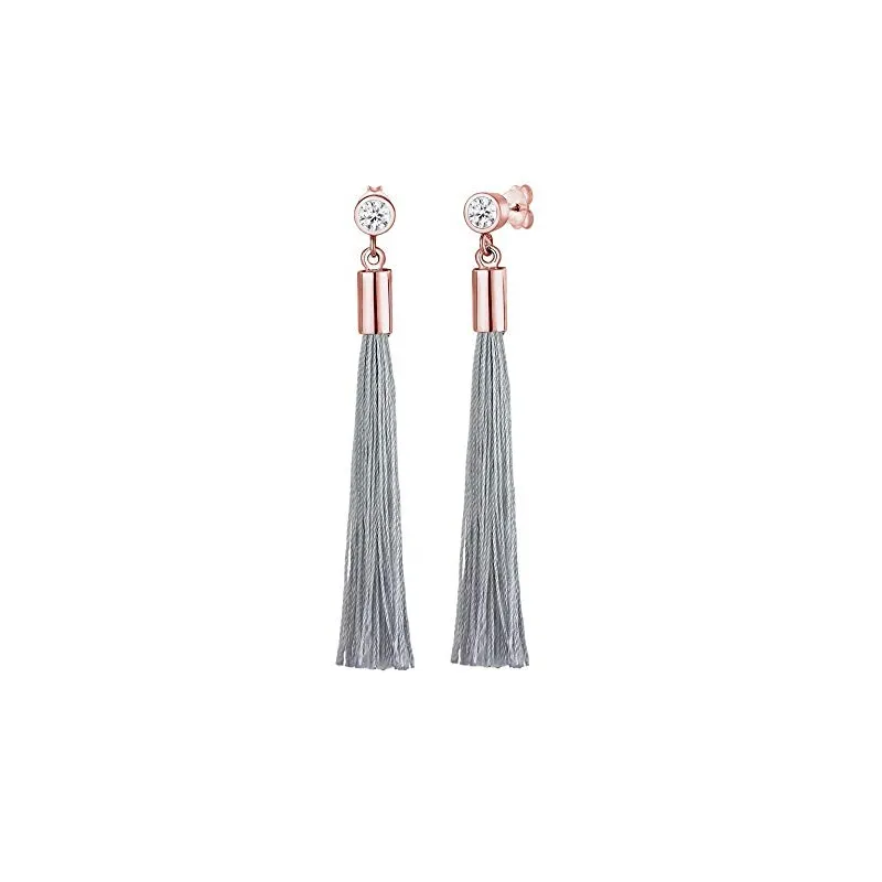 Lange Tassel Ørestikker – Forgyldt 925 Sterling Sølv – Swarovski Krystal