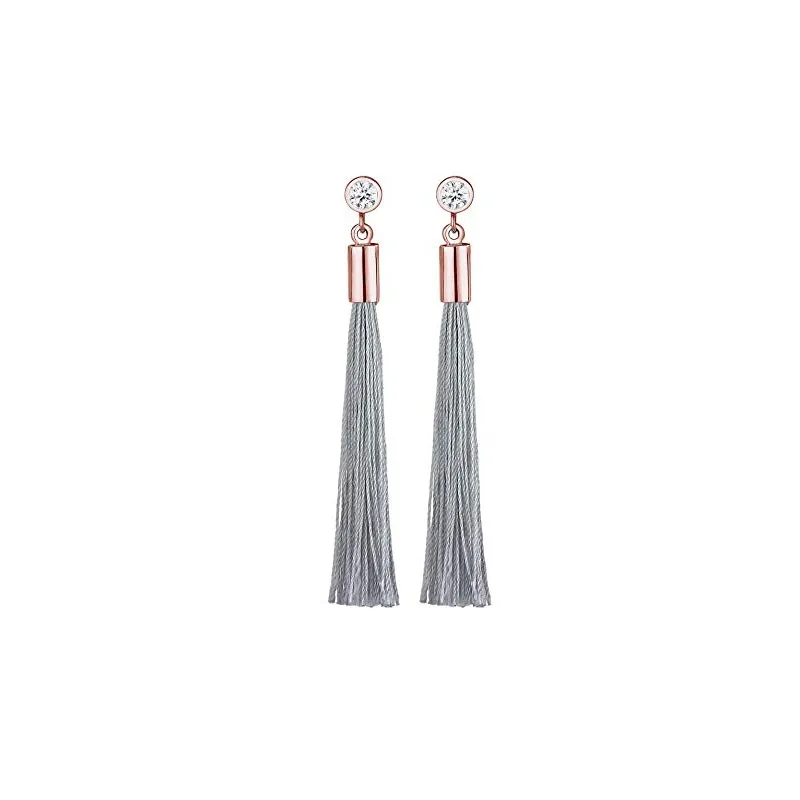 Lange Tassel Ørestikker – Forgyldt 925 Sterling Sølv – Swarovski Krystal