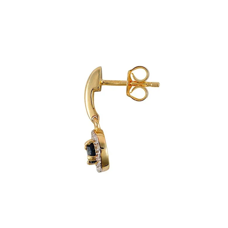 Luksuriøse Øreringe – 9 Karat Guld – Safir & Diamant