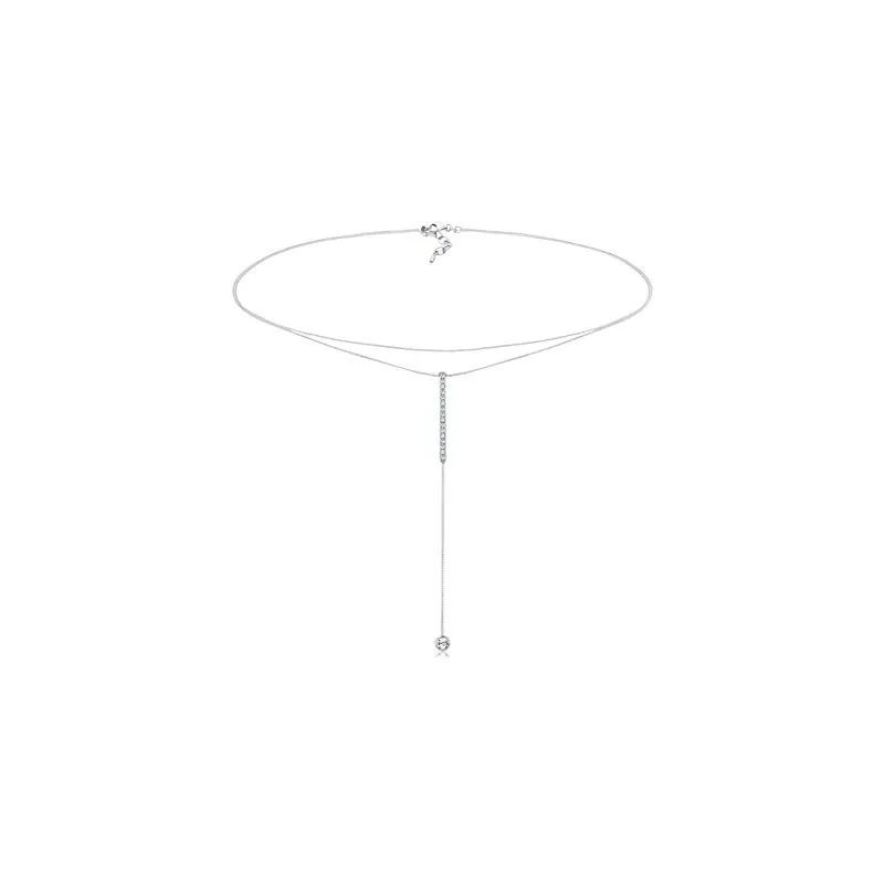 Choker Halskæde – 925 Sterling Sølv – Ægte Swarovski Krystal