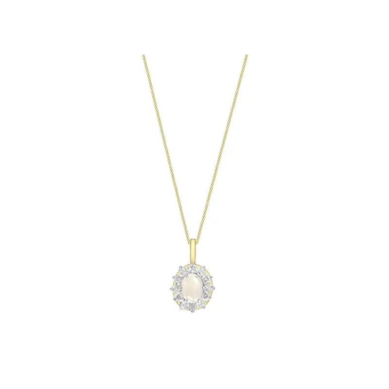 Elegant Halskæde – 9 Karat Guld - Opal