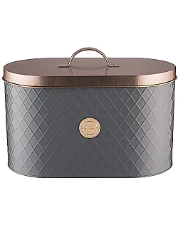 Køkken Tilbehør – Brødkasse Med Låg – Rustfrit Stål & Kobber