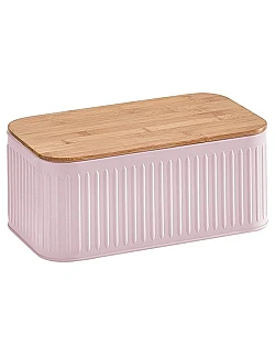 Brødkasse Med Bambus Låg – Lyserød – Vintage Design