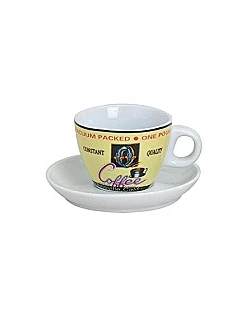 Espresso Sæt – 4 x Espressokopper Inkl. Underkopper – Retro Design