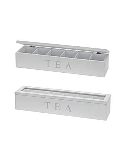 Te Opbevaringsboks Med Låg – Træ - Hvid