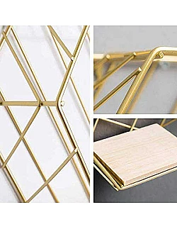 Design Svævehylder – 2 Stk. – Guld/Stripe