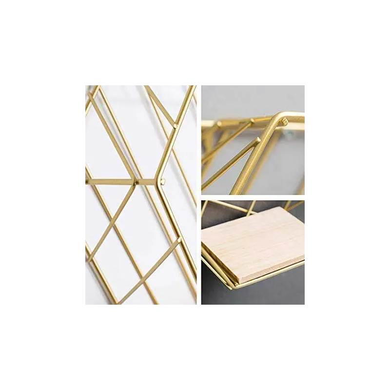 Design Svævehylder – 2 Stk. – Guld/Stripe