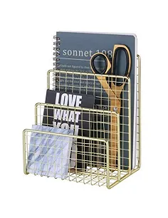 Design Brevordner & Holder – Multifunktions Organizer - Guld