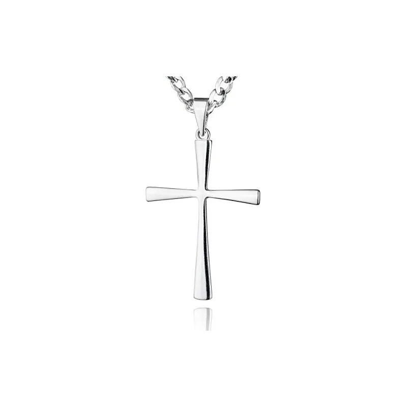 Moderne Kors Halskæde Til Mænd – 925 Sterling Sølv – 60 cm.