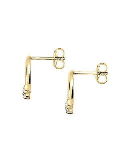 Luksus Dame Design Ørestikker – 925 Sterling Sølv & Topas Sten - Guld