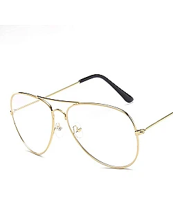 Aviator Blogger Brille – Vintage Design – Guld/Sort