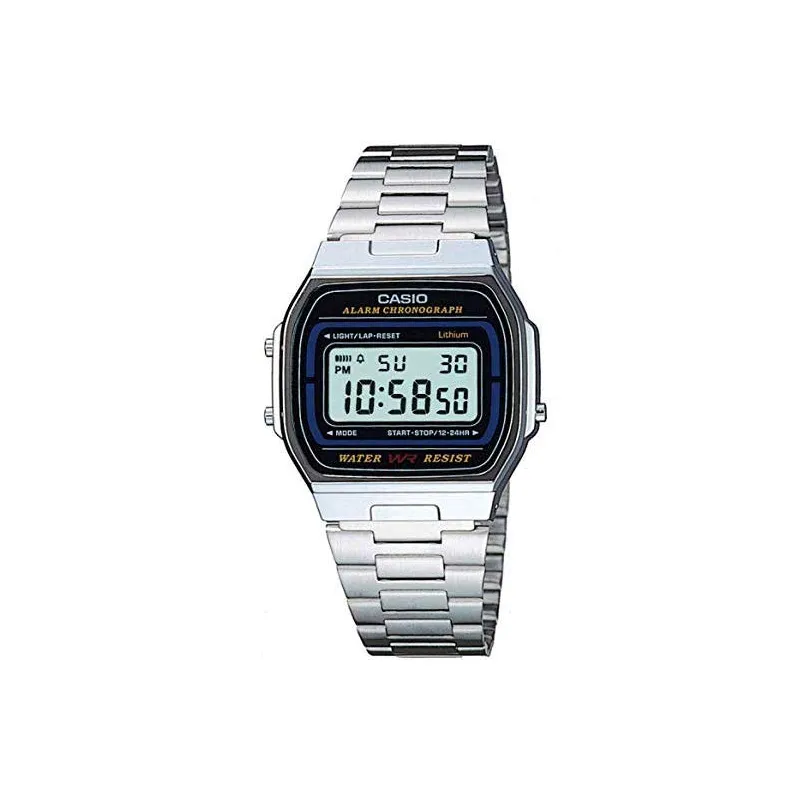 Casio A164W1VES  – Herreur i Retro Design - Sølv
