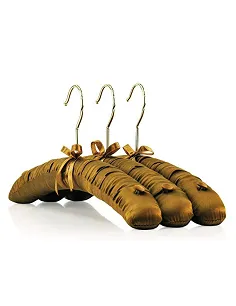 Bomulds Polstrede Tøj Bøjler – 5 Stk. - Guld