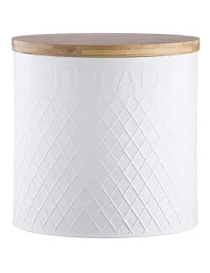 Nordisk Design Brød Opbevaring Inkl. Bambus Trælåg - Hvid