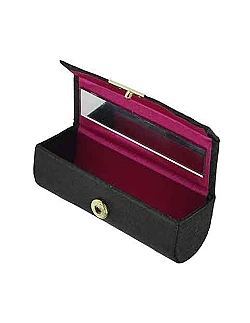 Praktisk Læbestift Holder Inkl. Spejl – Sort – 8,7 x 3 cm.