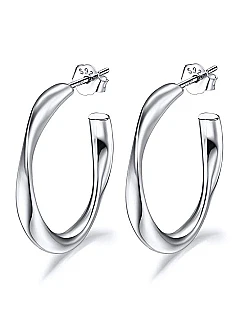 Moderne Design Creol Øreringe – 925 Sterling Sølv
