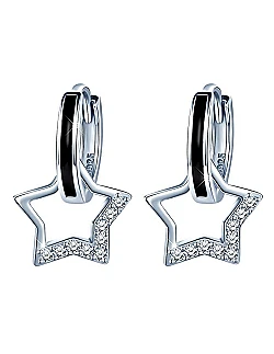 Stjerne Design Creol Øreringe – 925 Sterling Sølv