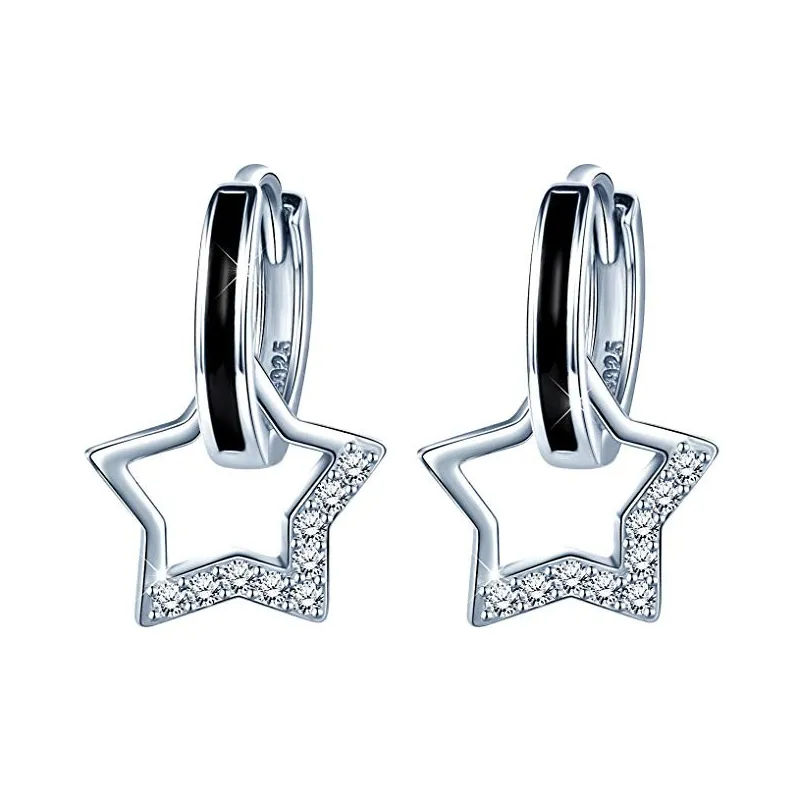 Stjerne Design Creol Øreringe – 925 Sterling Sølv