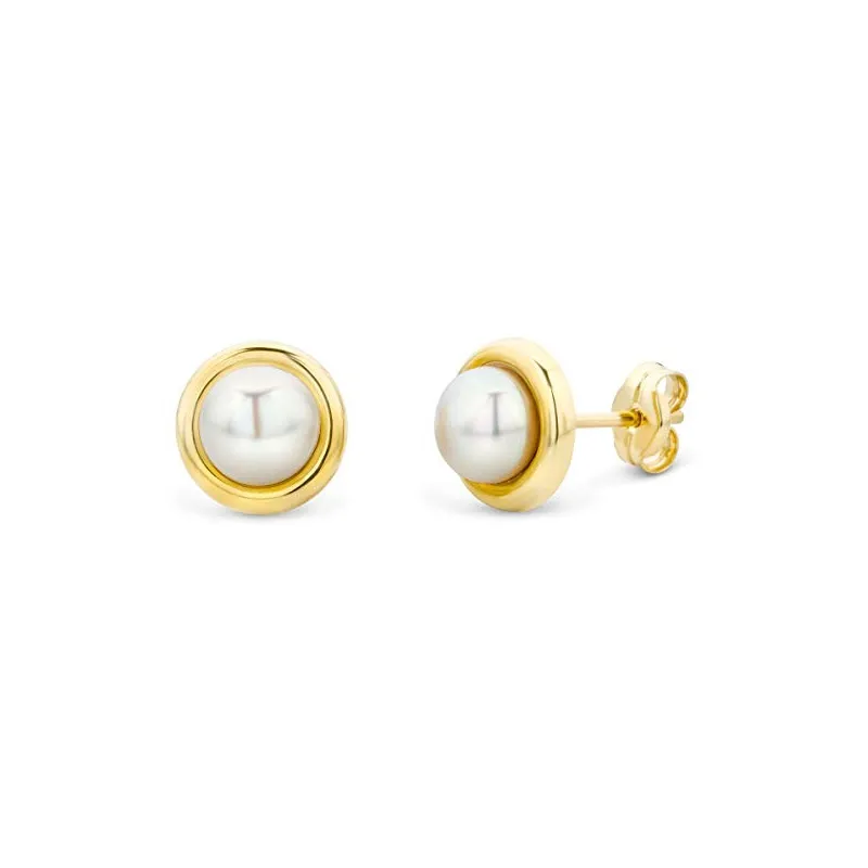 Elegante Perle Ørestikker – 9 Karat Guld - Ferskvandsperler