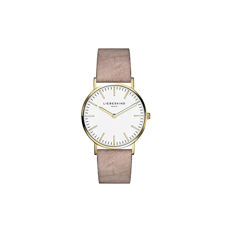 Liebeskind Berlin Dameur med læderrem - Creme Pink