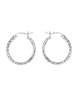 Luksus Creol Øreringe – 18 Karat Hvidguld – 18 mm.
