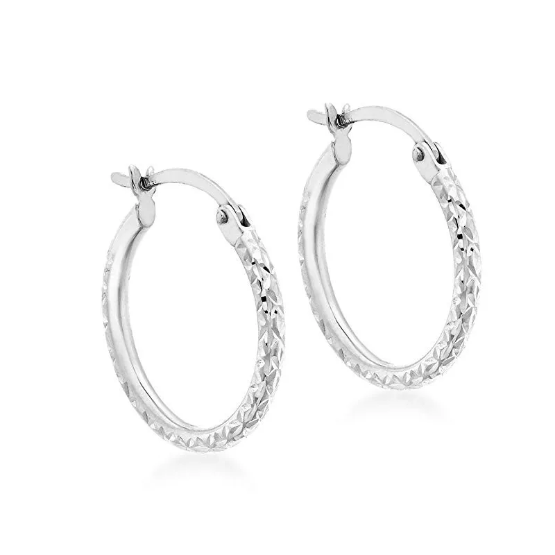 Luksus Creol Øreringe – 18 Karat Hvidguld – 18 mm.