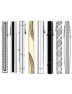 Klassiske Herre Slipsenåle Sæt – 8 Stk. - Kobber