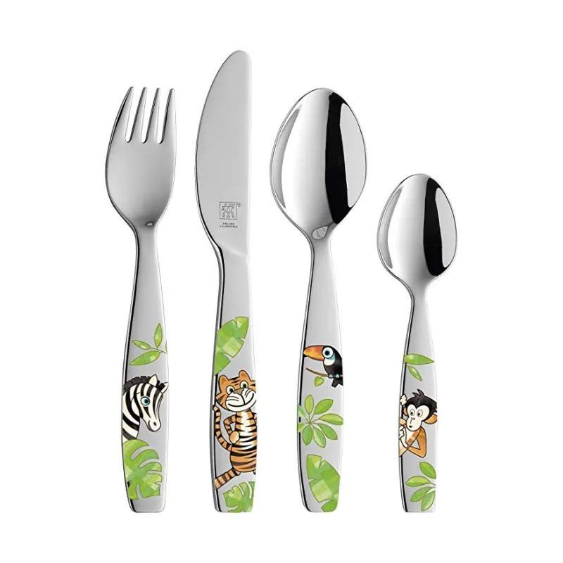 Zwilling Jungledyrs Børnebestik – 4 Dele – Rustfrit Stål