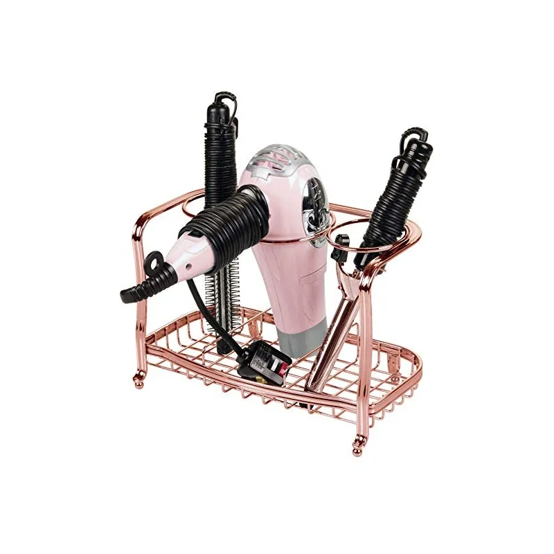Stilfuld Hårtørrer & Styling Stand – Rosa Forgyldt Metal