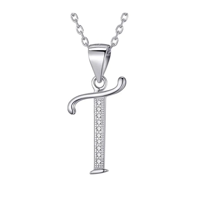 Stilfuld Bogstav ”T” Halskæde – 925 Sterling Sølv