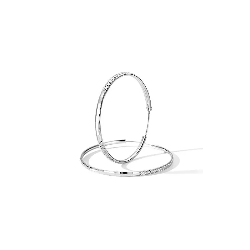 Store Runde Creol Design Øreringe – 925 Sterling Sølv – 55 mm.