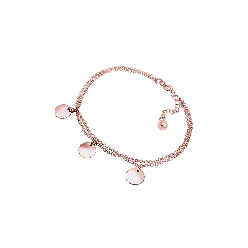 Håndlavet Armbånd Charm design - Rosa Forgyldt 925 Sterling Sølv 